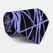 Abstrakte Linien - Pastellblau auf schwarz Krawatte (Gerollt)