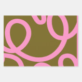 Abstrakte Linien, rosa und grün Geschenkpapier Set (Vorderseite 2)