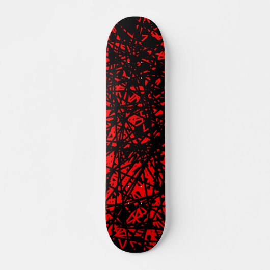 Abstrakte Linien - rot Skateboard (Vorne)