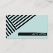 Abstrakte Linien Schwarz/Blau minimalistisch städt Visitenkarte (Vorderseite)