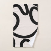 Abstrakte Linien Schwarz/Weiß Badhandtuch Set (Handtuch)