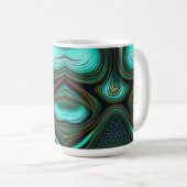 Abstrakte Linien Schwarzes Gold Kaffeetasse (VorderseiteRechts)