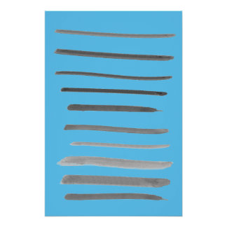 Abstrakte Linien Sketch Blaues Meer Düfte Poster