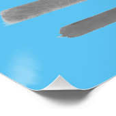 Abstrakte Linien Sketch Blaues Meer Düfte Poster (Ecke)