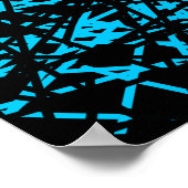 Abstrakte Linien - Sky Blue Poster (Ecke)