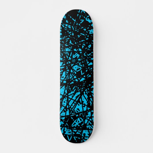 Abstrakte Linien - Sky Blue Skateboard (Vorne)