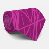 Abstrakte Linien - Tiefe Rose am 8F0F68 Krawatte (Gerollt)