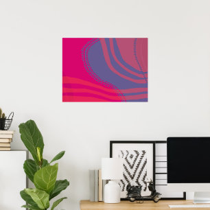 Abstrakte Linien- und Kurven-Landschaft Poster