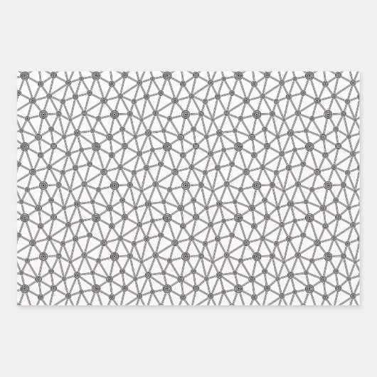 Abstrakte Linien und Punktmuster in Schwarzweiß Geschenkpapier Set (Vorderseite 3)