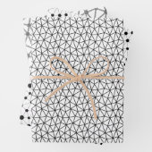 Abstrakte Linien und Punktmuster in Schwarzweiß Geschenkpapier Set (Beispiel)