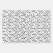 Abstrakte Linien und Punktmuster in Schwarzweiß Geschenkpapier Set (Vorderseite)