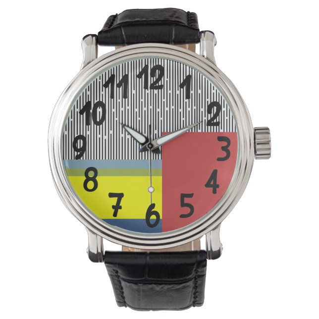 Abstrakte Linien und Rechtecke Armbanduhr (Vorderseite)