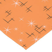 Abstrakte Linien und rosa Sterne auf orange Retro Kurzer Tischläufer (Ecke)