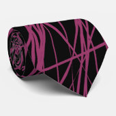 Abstrakte Linien - Weine auf schwarz Krawatte (Gerollt)