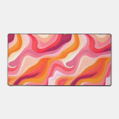 Abstrakte Linienführung Pink Retro Schreibtischunterlage (Vorderseite)