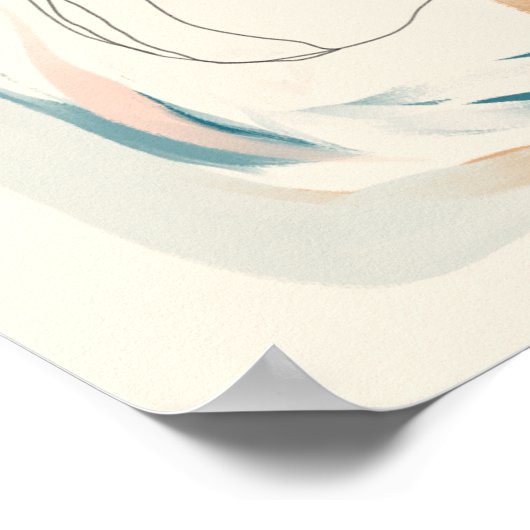 Abstrakte Liniengrafik auf Weiß Poster (Ecke)