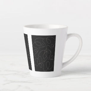 Abstrakte Liniengrafik, modernes Schwarz-Weiß-Desi Milchtasse