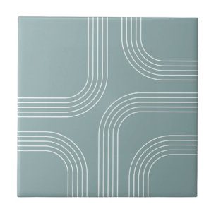 Abstrakte Linienkunst im Mid-Century-Stil Fliese