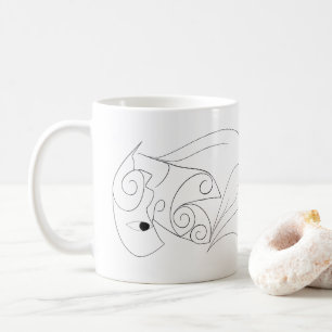 Abstrakte Linienkunst Kaffeetasse
