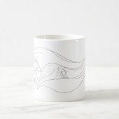 Abstrakte Linienkunst Kaffeetasse (Mittel)