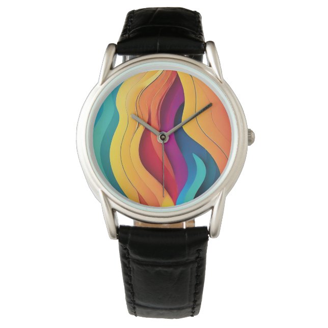 Abstrakte Linienmuster Armbanduhr (Vorderseite)