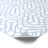 Abstrakte Linienmuster hellblau und cremeweiß Poster (Ecke)