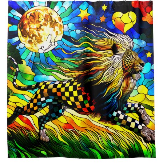 Abstrakte Lion Duschvorhang (Vorderseite)