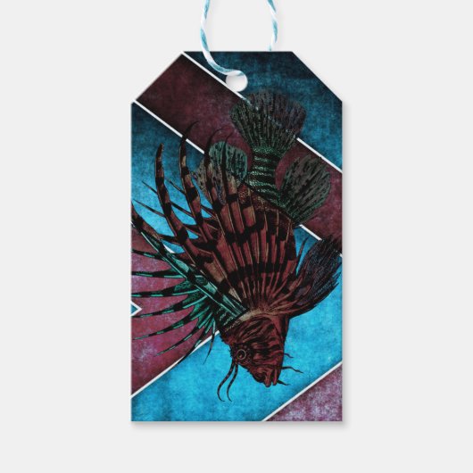 Abstrakte Lion Fish Gift Tag Geschenkanhänger (Vorderseite)