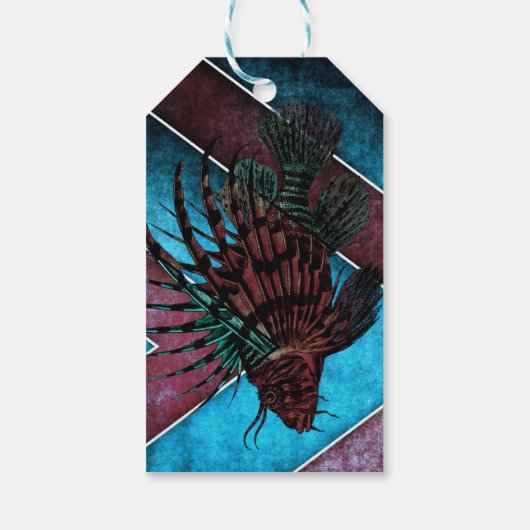 Abstrakte Lion Fish Gift Tag Geschenkanhänger (Rückseite)