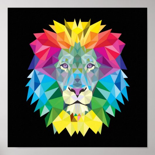 Abstrakte Lion-Malerei Poster (Vorne)