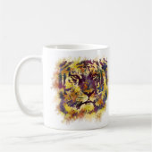 Abstrakte Lion Paintning Kaffeetasse (Links)
