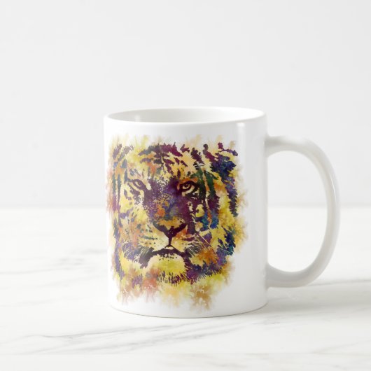 Abstrakte Lion Paintning Kaffeetasse (Rechts)
