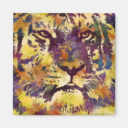 Abstrakte Lion Paintning Magnet (Vorne)