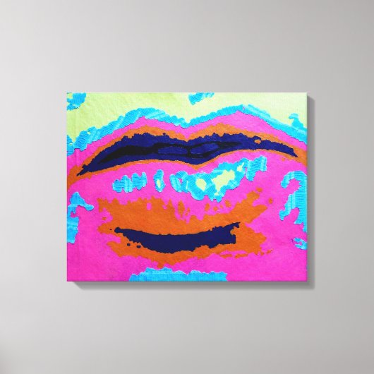 Abstrakte Lippen überzogene Canvas-Prints Leinwanddruck (Vorderseite)