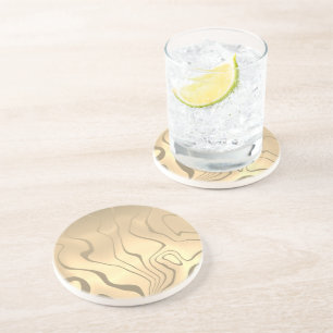 Abstrakte Liquefied Lines mit Sepia-Toned Sunrise Getränkeuntersetzer