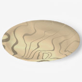 Abstrakte Liquefied Lines mit Sepia-Toned Sunrise Pappteller (Schrägansicht)