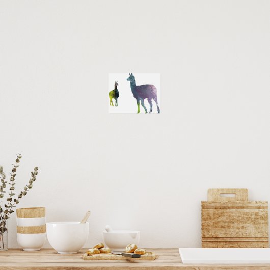 Abstrakte Llama-Silhouette Poster (Küche)