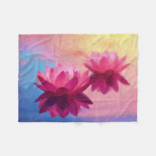 Abstrakte Lotus-Blume Fleecedecke (Vorderseite (Horizontal))