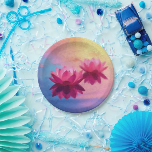 Abstrakte Lotus-Blume Pappteller (Party)