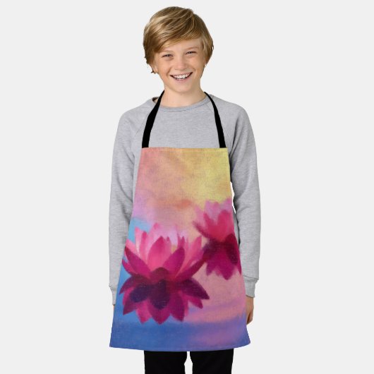 Abstrakte Lotus-Blume Schürze (Getragen)