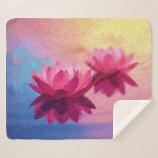 Abstrakte Lotus-Blume Sherpadecke (Vorderseite (Horizontal))