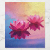 Abstrakte Lotus-Blume Weinetikett (Einzelnes Label)