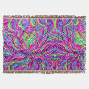 Abstrakte Lotus-Neon-Blüten-Öldruck-Decken Decke