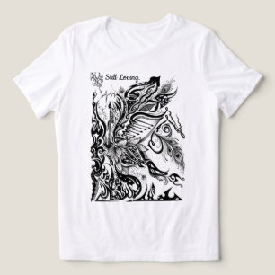 Abstrakte Lotus-, Pfau- und Musikgrafik Tri-Blend Shirt