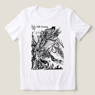 Abstrakte Lotus-, Pfau- und Musikgrafik Tri-Blend Shirt