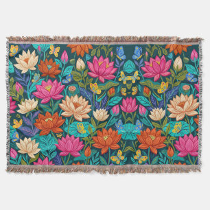 Abstrakte Lotus-Schmetterlinge Cottagecore-Decken Decke