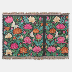 Abstrakte Lotusblumen & Schmetterlinge Decken