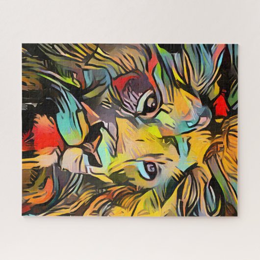 Abstrakte Löwe | Herausforderung Hard Jigsaw Puzzle (Horizontal)