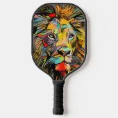 Abstrakte Löwe | Herausforderung hart Pickleball Schläger (Rückseite)