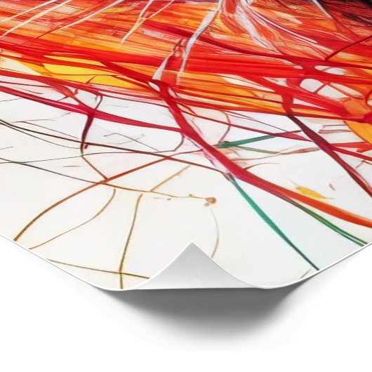 Abstrakte Löwe Kunstdruckerei, farbenfrohe Artenvi Poster (Ecke)